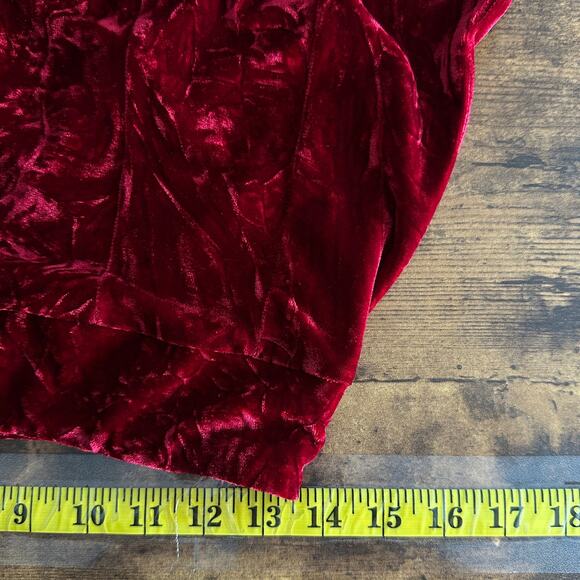 Jody California Crushed Velvet Full Skirt Small Red Whimsygoth Cosplay Holiday - Picture 3 of 8